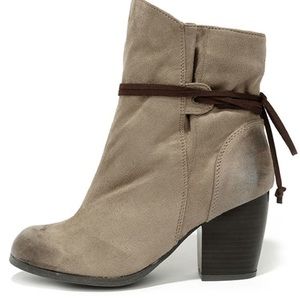 Keeping It Chill Taupe Oil Finish Slouchy Ankle Boots. Sizes 8 & 6.5. NEW IN BOX